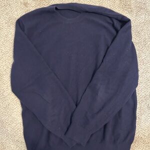 Lands End Cashmere Sweater L Navy